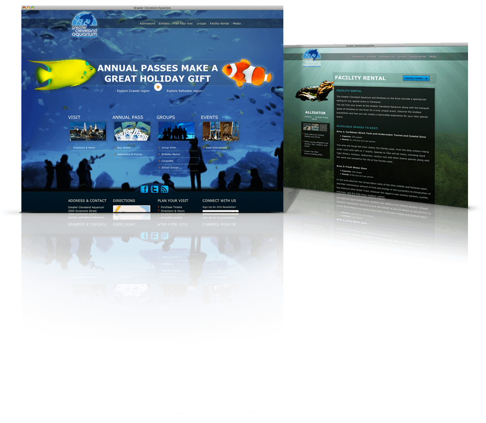 Website Design for Greater Cleveland Aquarium