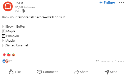 Toast LinkedIn Marketing