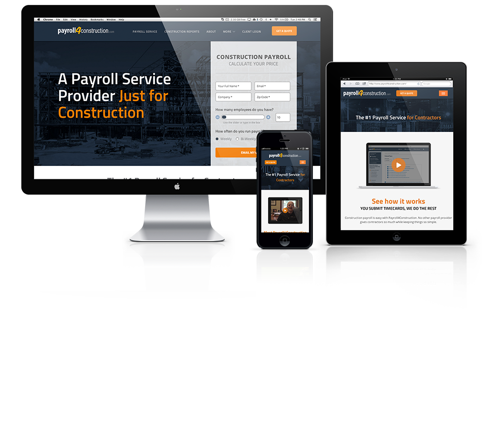 Website Design for Payroll 4 Construction
