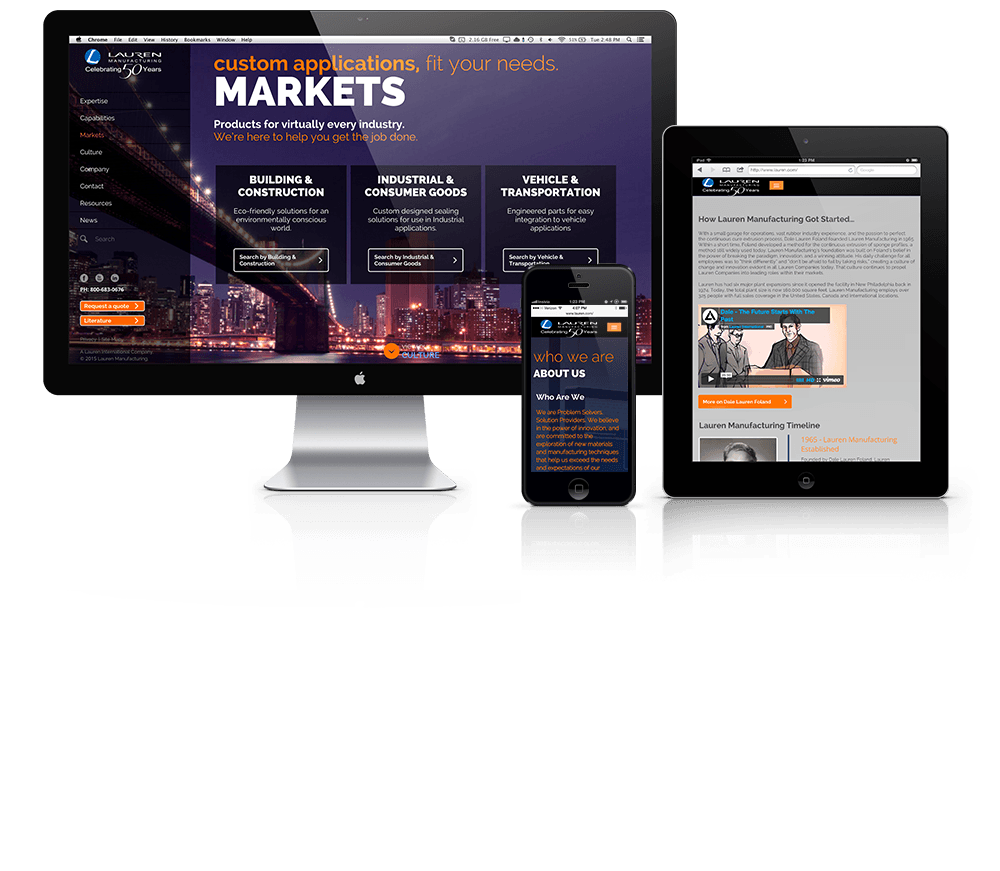 Website Design for Lauren Manufacturing