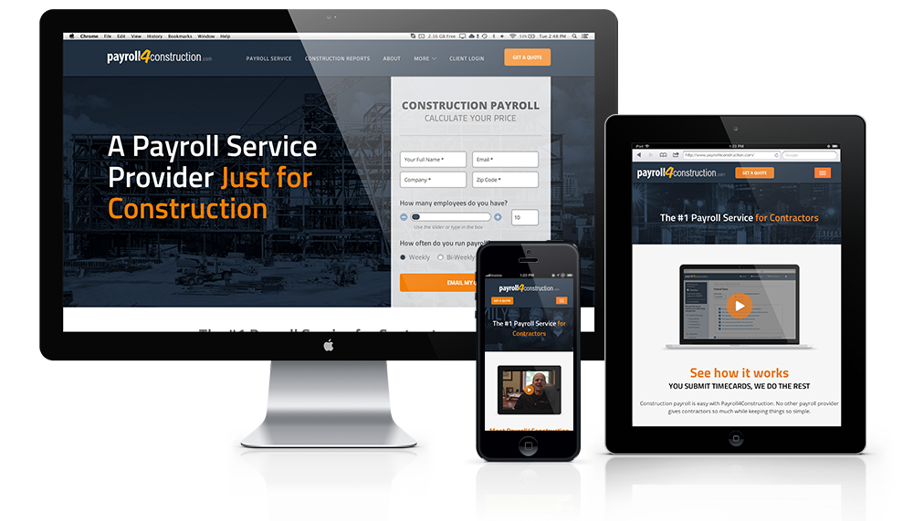 Payroll4Construction Web Design