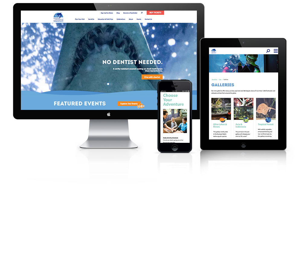 Website Design for Greater Cleveland Aquarium