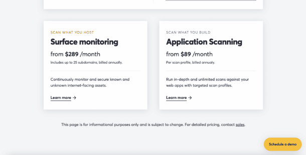 Pricing page for SaaS website conversion