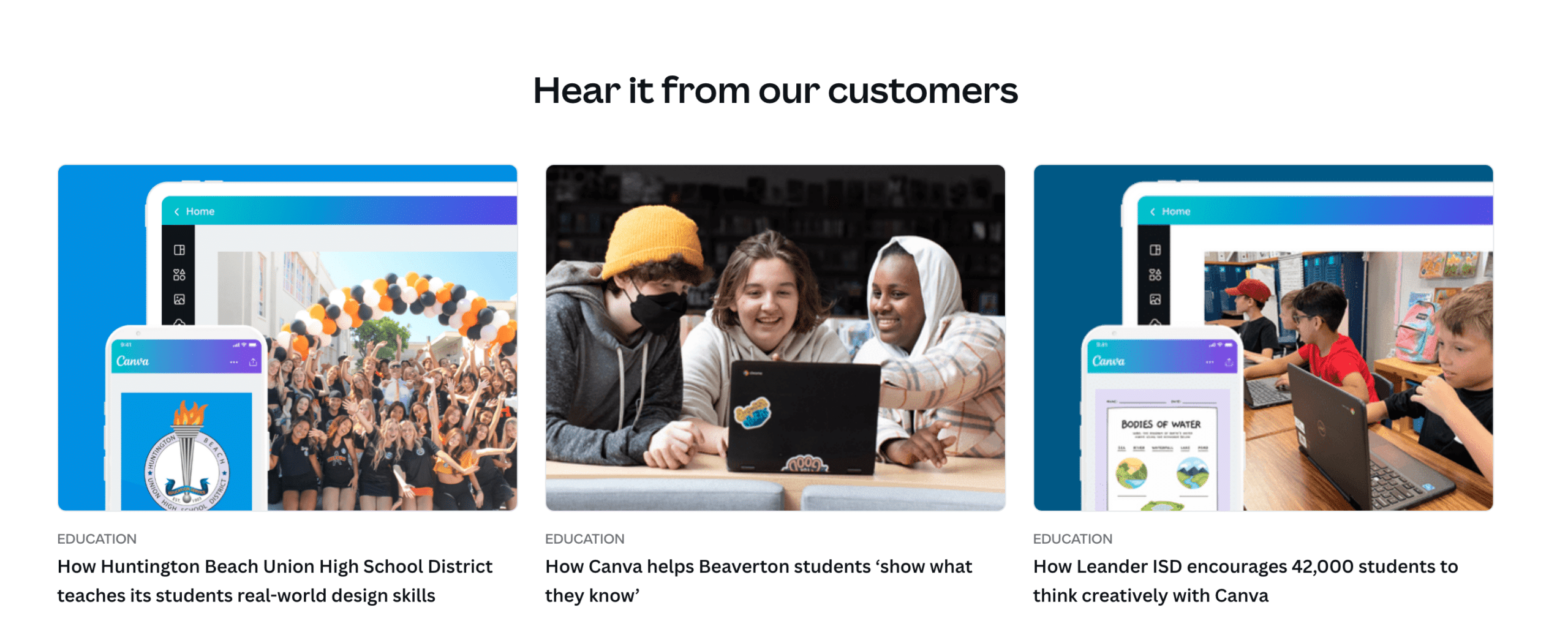 Canva SaaS social proof example