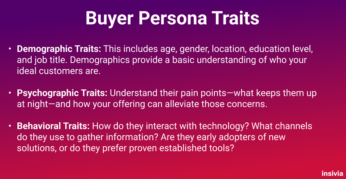 target audience buyer persona traits
