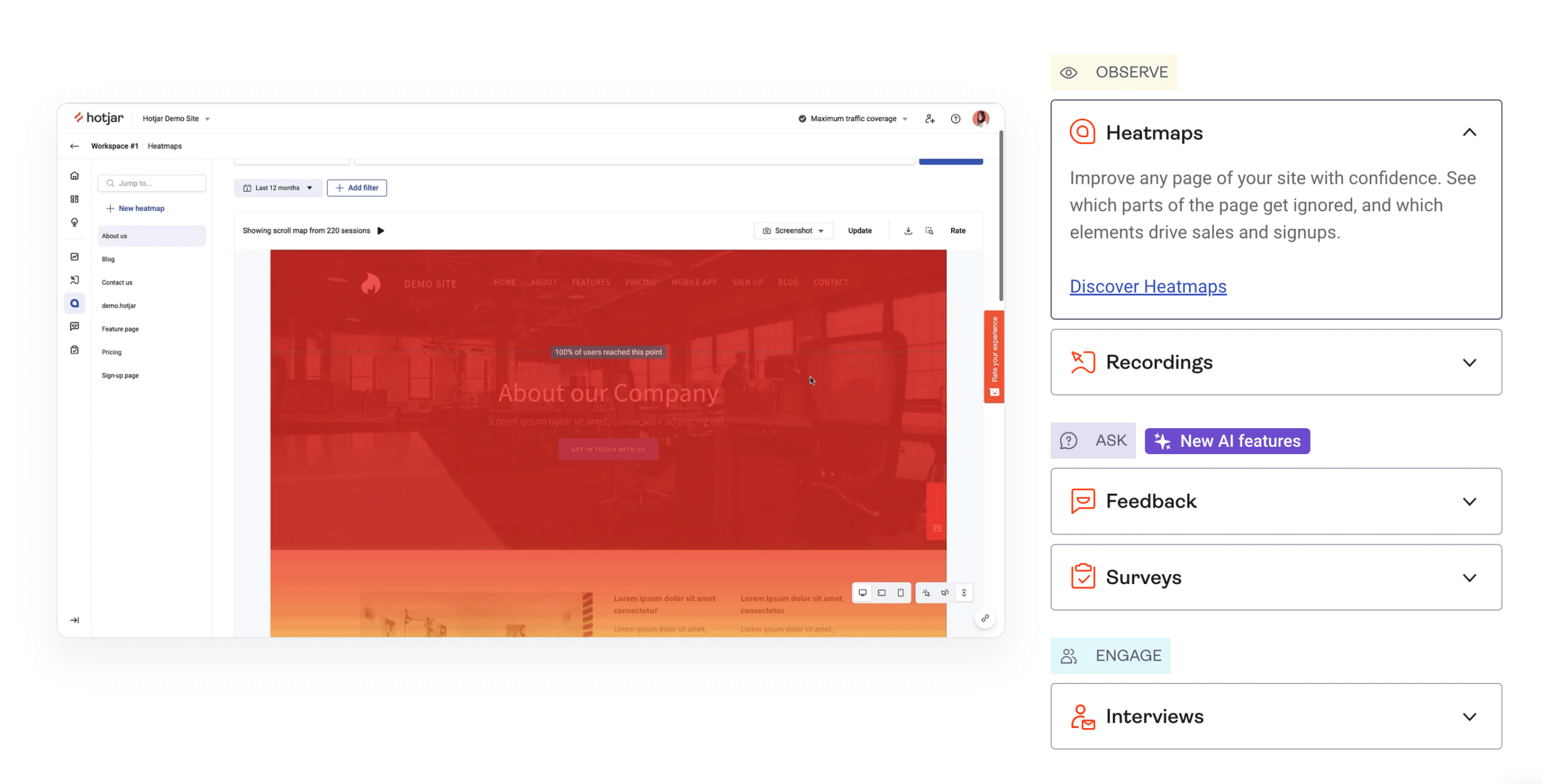 Hotjar website analytics tool