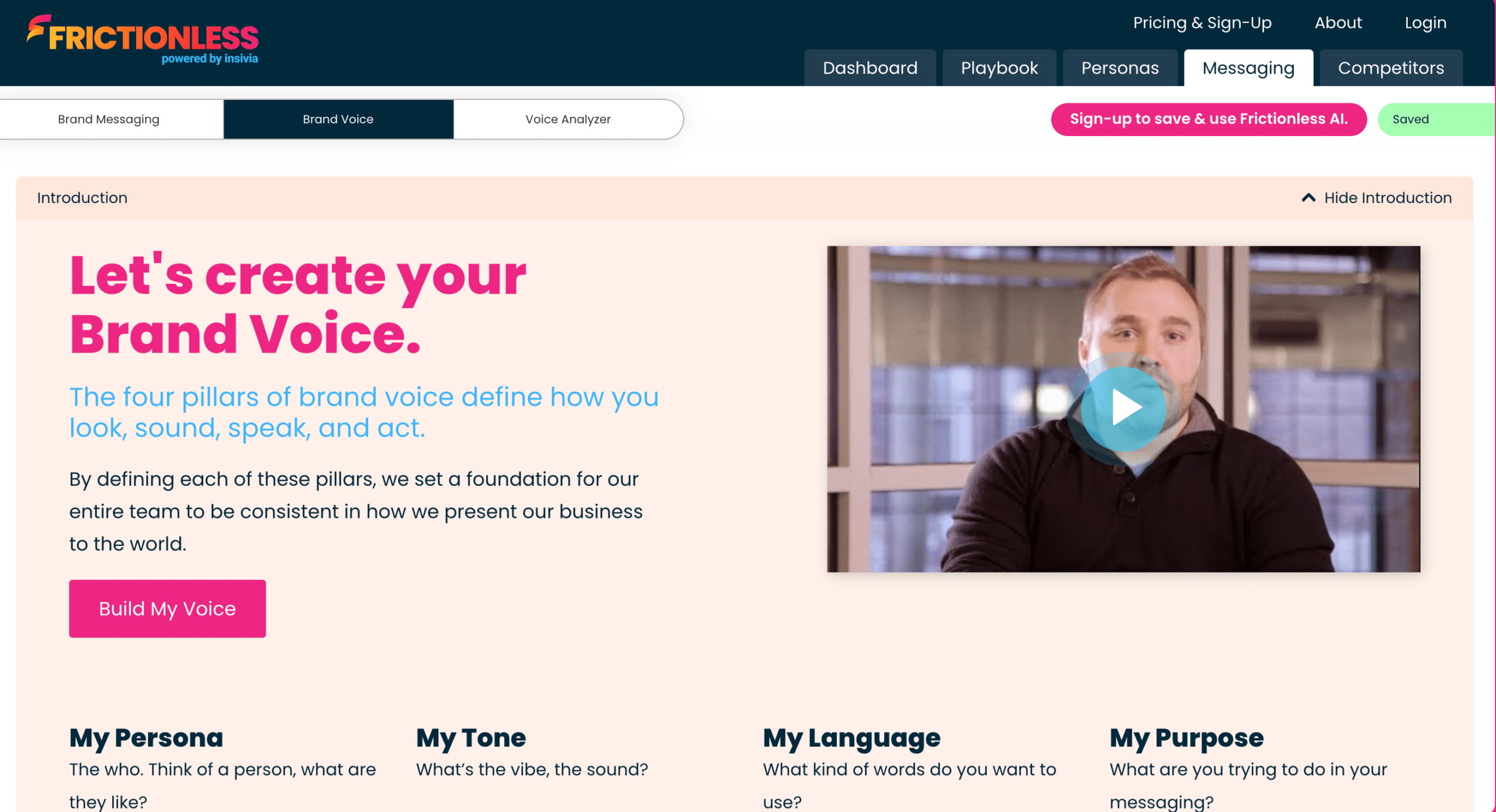 Insivia's brand voice builder AI tool