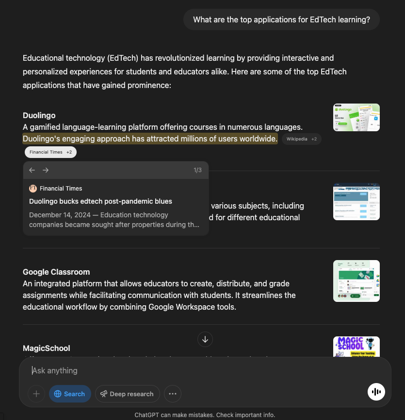 Generative Engine Optimization (GEO) search results